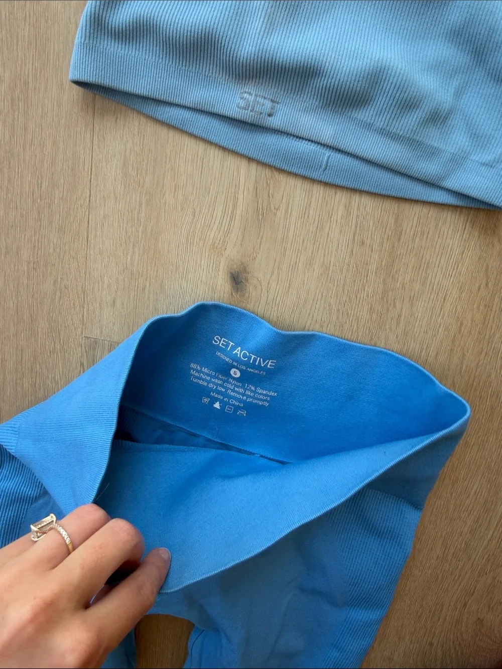 Set Active Small Seamless High-Waist Leggings in Light Blue